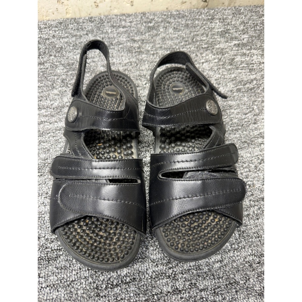 Kenkoh 2322 Black Reflexology Massage Sandals Mens 8 Womens 9 EU 39 Multi-Strap